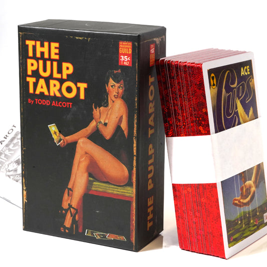 The Pulp Tarot Pulp Magazines Themed Tarot Card Deck The History of Pulp Illustration Gilt Edge Hardcover 78 Cards with Booklet