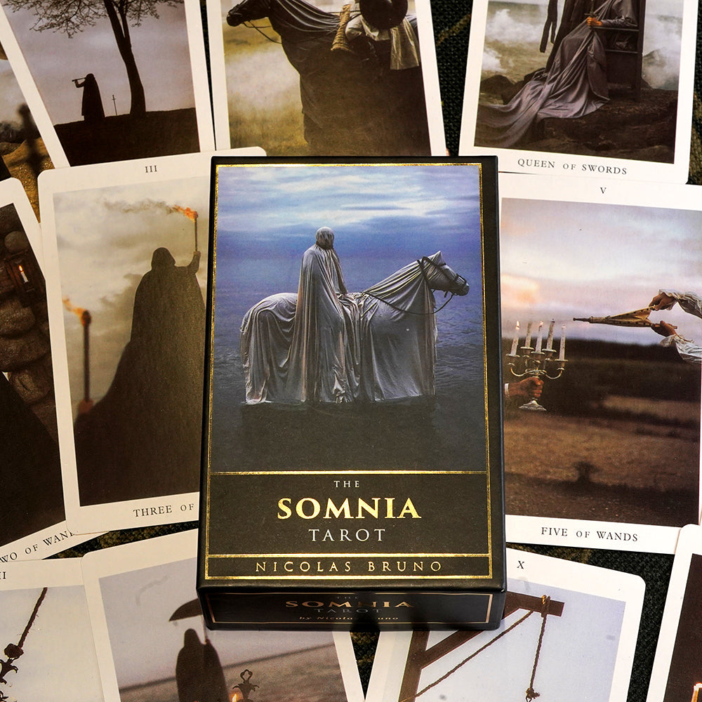 The Somnia Tarot Deck Hardcover Gilt Edge Edition by Nicolas Bruno 78 Card 2.75in x 4.75in (70mm x 120mm) with Guidebook
