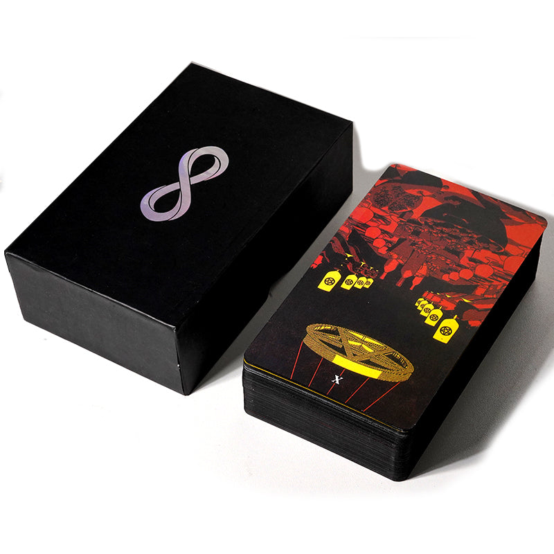 Tarot of the Holy Spectrum Deck Gold Gilded Edging Cover Box 120mm x 70mm Black Matte Finish Edging and Backs - TAROT DECK